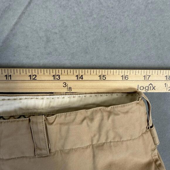 Polo Ralph Lauren Silk Blend Buckle Back Pants Mens 34x27 Tan Straight Leg - Picture 7 of 10